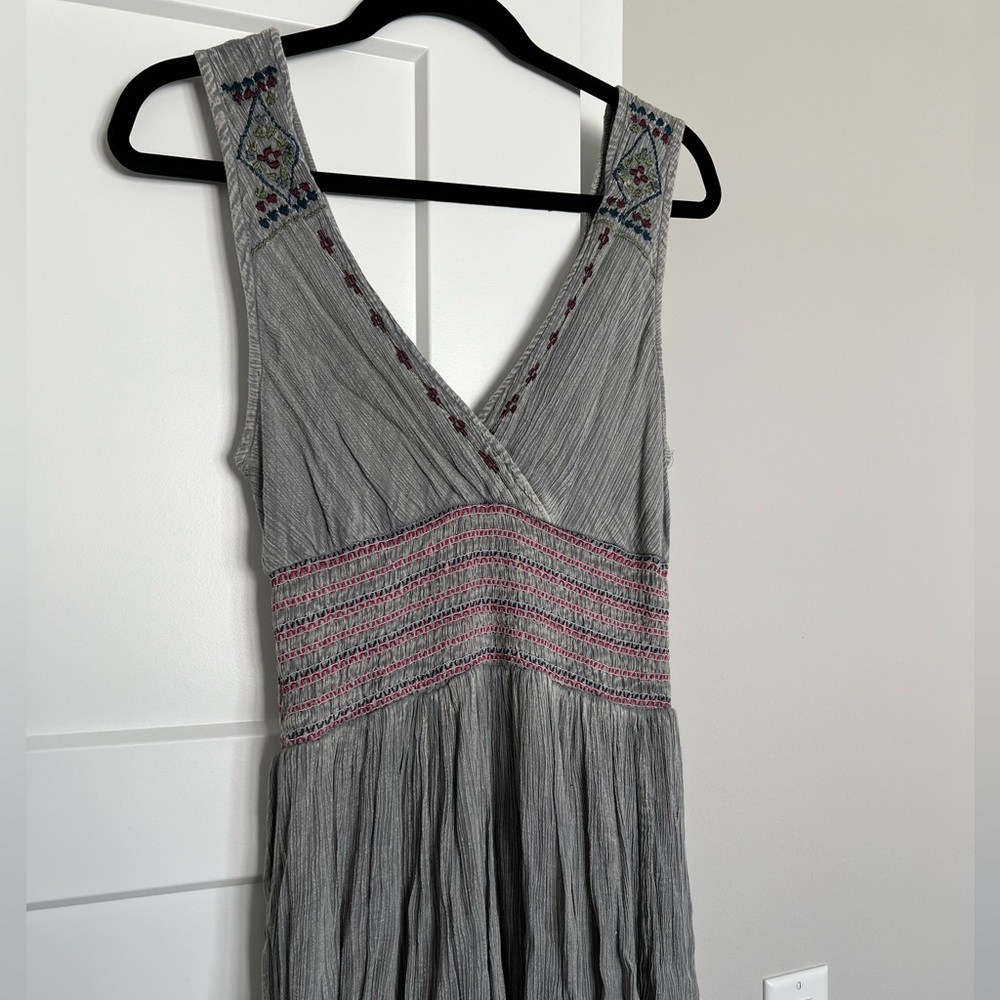 Anthro embroidered maxi dress